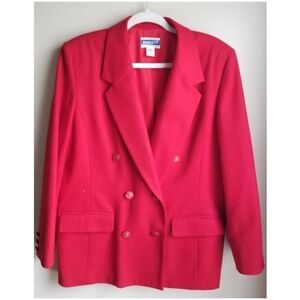 Vintage Pendelton Double Breasted Red Blazer Size 12